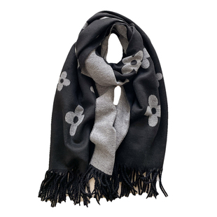 大牌围巾女冬季2025新款双面提花仿羊绒披肩韩版百搭加厚保暖围脖