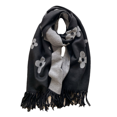 2025新款双面提花仿羊绒围巾加厚