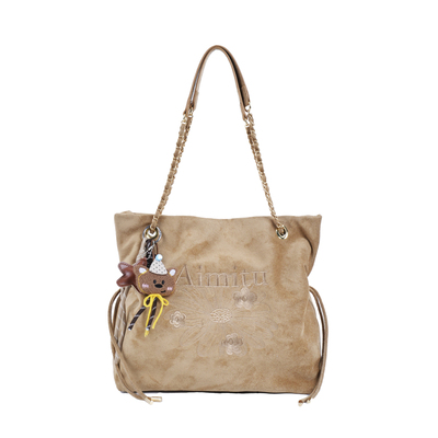 艾米兔女包2026新款日常百搭简约大容量美拉德风复古小众单肩包