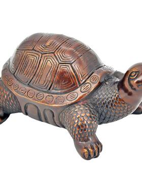 纯铜乌龟桌面招财镇宅摆件茶宠客厅中式卧室复古手工黄铜化尖角