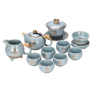 陶瓷汝窑轻奢开片复古功夫茶具