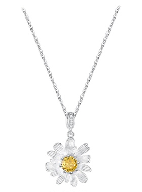 zegl真柳小清新立体雏菊花朵项链女韩版小众甜美锁骨链精致饰品