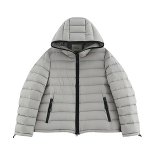 【银元】miu风撞色连帽排骨+匈牙利95鹅绒百搭轻便羽绒服-110882