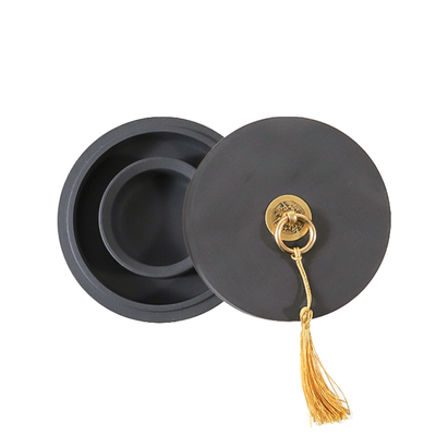 火锅砚台书法专用带盖墨砚天然原石保湿防蒸发不干墨可研磨墨初学毛笔练字墨汁砚台套装墨盘墨盒墨池文房四宝