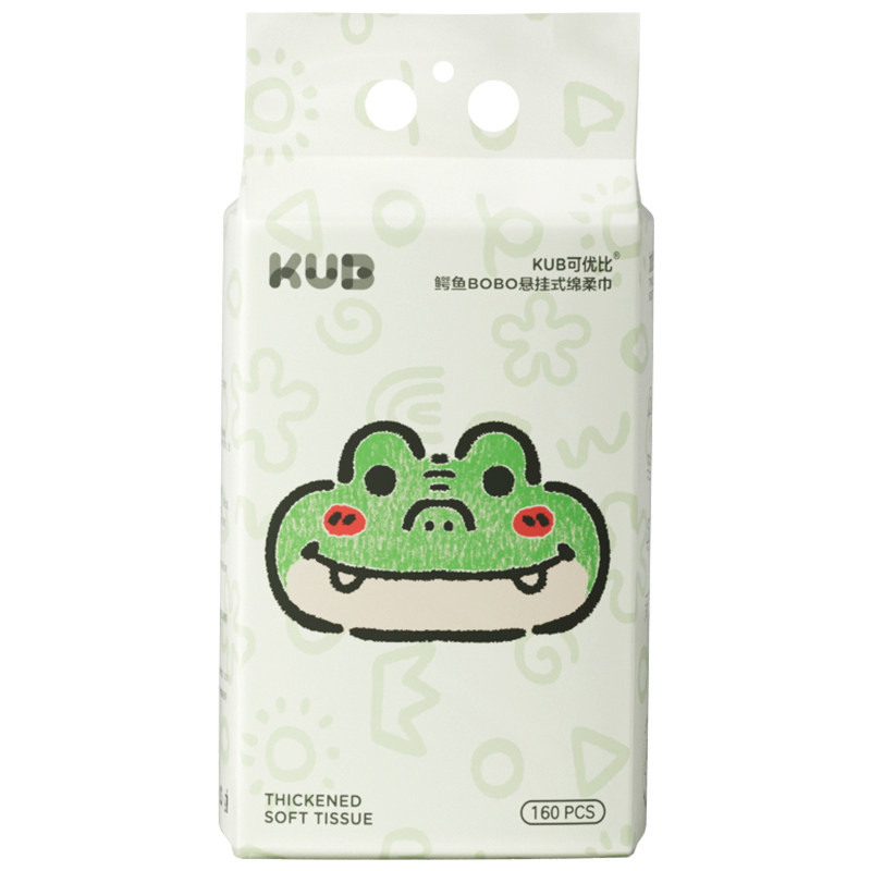 可优比婴儿绵柔巾悬挂式160抽洗脸巾