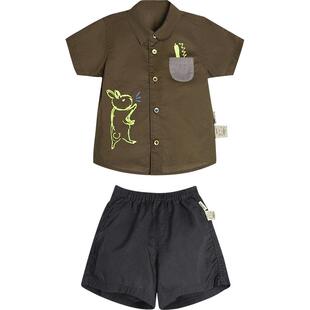 江南布衣婴童上下装组合套装衬衫领家居春男童婴儿jnbybyjnby