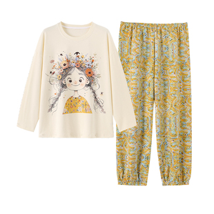 2025新款睡衣家居服女款春秋季长袖可爱长裤秋冬季可外穿居家舒适