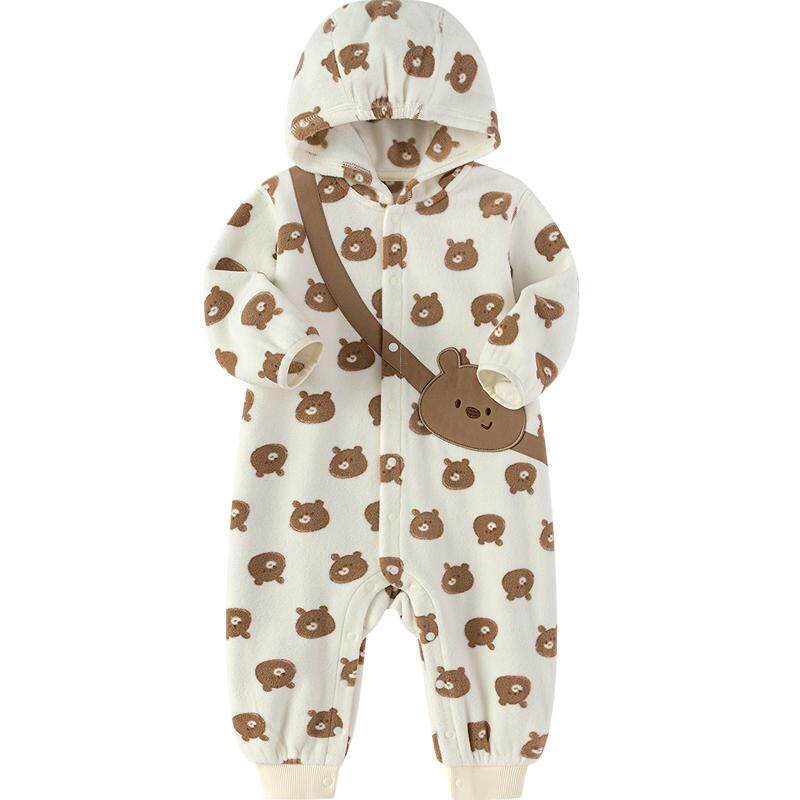 巴拉巴拉婴儿连体衣秋装宝宝外出包屁衣爬服时髦可爱加绒