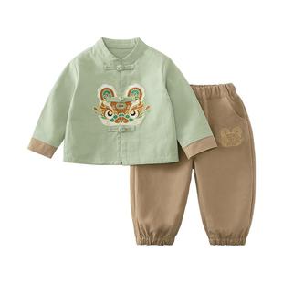 【麒麟昭昭】齐齐熊宝宝汉服套装宝宝周岁衣服男童节日表演演出服