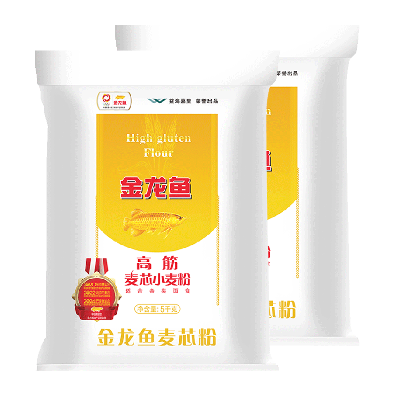 88VIP：金龙鱼 高筋麦芯小麦粉5kg*2袋