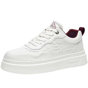 海澜之家男鞋2026新款春秋冬季休闲皮面运动板鞋男厚底增高小白鞋