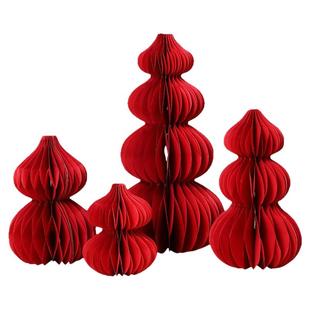 新年装饰葫芦蜂窝球灯笼摆件折纸玄关前台马年年会过年场景布置