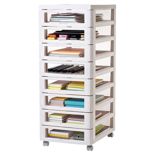 日本霜山文件柜抽屉式收纳柜办公室桌下B4文具储物柜化妆品整理柜