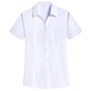白衬衫女春夏秋短袖工装长袖小版工作服logo定制面试职业气质衬衣