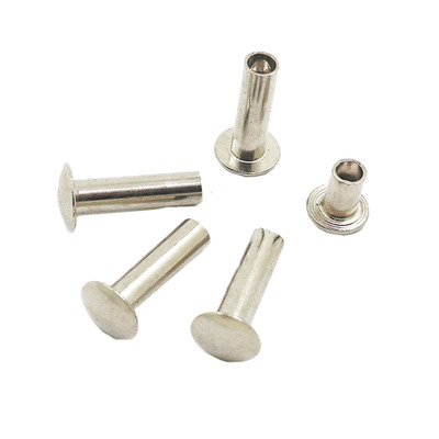 厂家镀镍扁圆头大扁头半空心铆钉