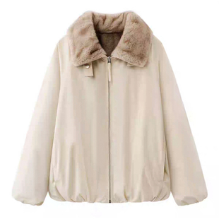 【现货】ED双面穿仿水貂毛派克服夹克外套25年冬季新款宽松上衣女