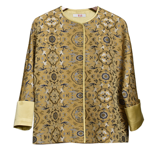 【来料定做】李德喜鹤鹿同春布料上衣真丝面料简约外套定制裁缝店