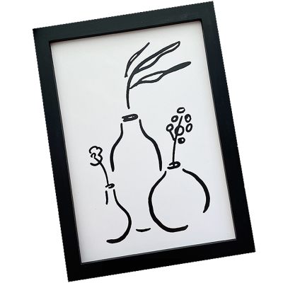 黑色木质相框桌面装饰画ins同款