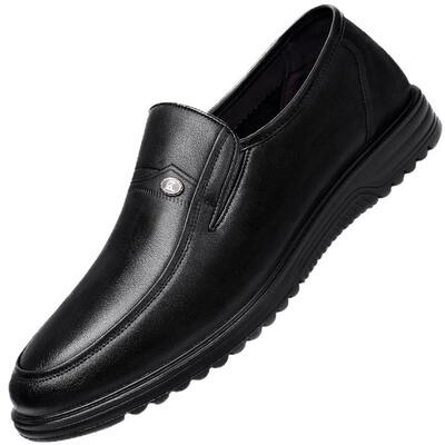 强人3515男真皮透气套脚皮鞋舒适