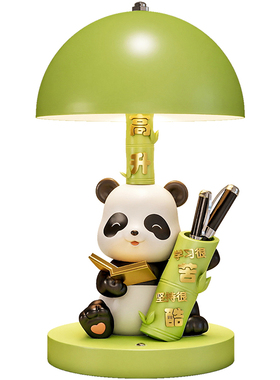 熊猫台灯装饰笔筒摆件