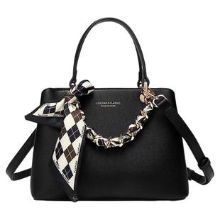 稻草人女包2025新款时尚手提包简约丝巾通勤包百搭单肩斜挎包正品