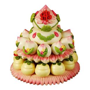 佛道仙馒头 上供馒头花饽饽 莲花供奉 花样寿桃馒头 花馍 祝寿