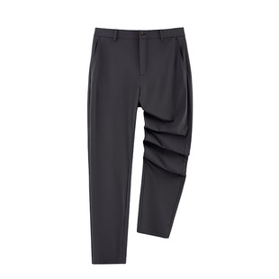 欧定头等舱裤子男士新款火山灰色高级定制弹力休闲垂感显瘦西裤男