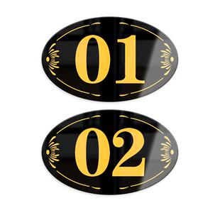 亚克力数字贴餐厅号码牌家用桌子编号贴的桌号门牌纸网吧储物柜子分区柜台座位餐桌房间设备编号牌定制塑料贴