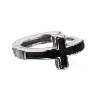 Shinma 钛钢滴油十字架一体设计耳环耳钉耳扣欧美复古亚比饰品