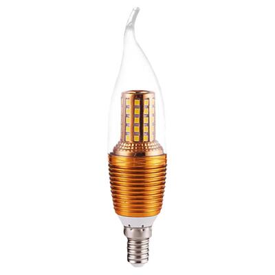 led蜡烛灯泡e14大小螺口尖泡拉尾家用客厅水晶吊灯光源节能灯球泡