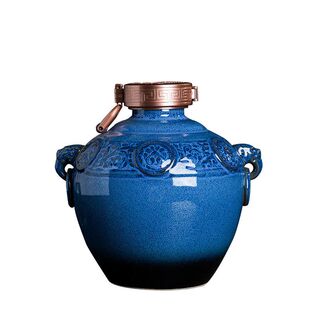 景德镇陶瓷空酒瓶酒缸家用密封酒坛5斤金边马到成功酒坛酒罐酒壶