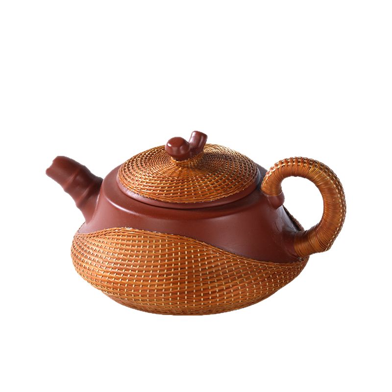 全纯手工宜兴紫砂壶竹编茶壶泡茶