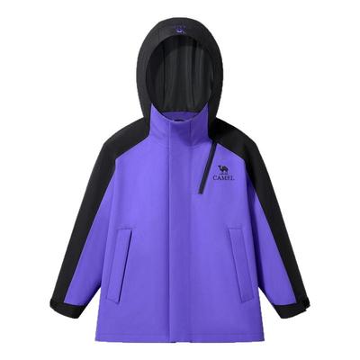 小骆驼儿童冲锋衣2025新款户外防风防水登山服加绒保暖男女童外套