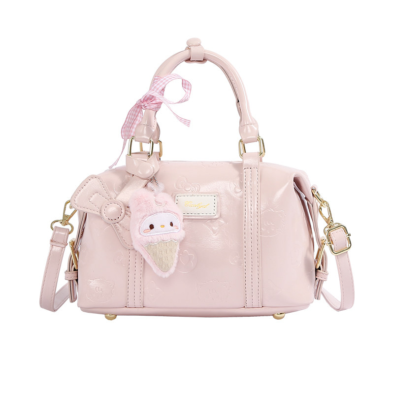 可爱粉色手提保龄球包包女枕头包