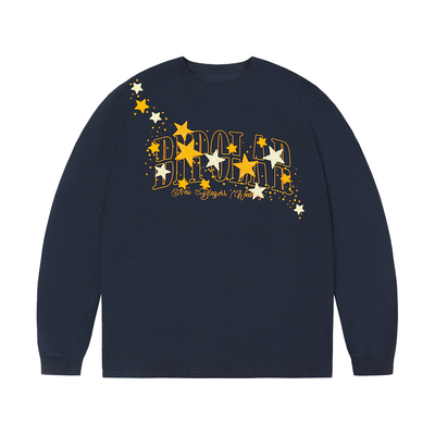 BIPOLAR星星亮片刺绣长袖T恤男