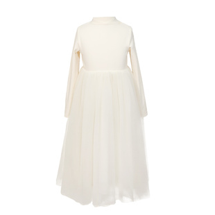 丢手绢童装婴儿棉女童半高领连衣裙春秋长袖儿童女孩仙女网纱长裙