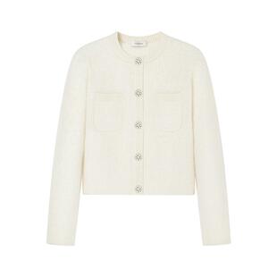 新年 杨超越同款 CRUSH Collection秋冬羊绒针织红色毛衣开衫外套