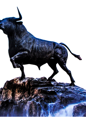 玻璃钢大型公园拓荒牛主题雕塑