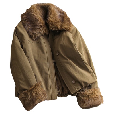 撞色毛领加绒内里御寒保暖女外套