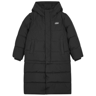 Skechers斯凯奇童装羽绒服男女童冬季新款梭织长款连帽保暖外套