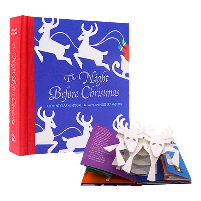 进口英文原版正版 the Night Before Christmas Pop-up 圣诞平安夜 礼物书小孩儿童 3D立体书 作者Robert Sabuda