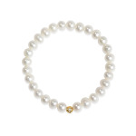 京润珍珠 朝怡925银淡水珍珠手链5.3-6.3mm近圆形白色生日礼物女P