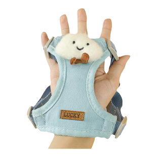 背心小狗狗牵引绳胸背带防挣脱小型犬泰迪比熊博美遛狗链宠物兔绳