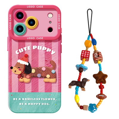 优思顿适用可爱腊肠狗苹果手机壳