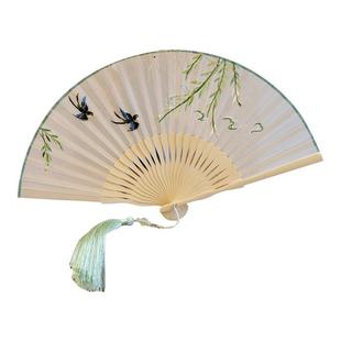 非遗礼品双面绣扇子苏工刺绣折扇古风旗袍舞蹈扇汉服扇苏绣女绢扇