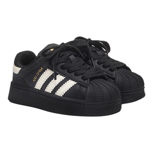 儿童贝壳头运动板鞋新款男童加绒德训鞋女童防滑耐磨冬款二棉童鞋