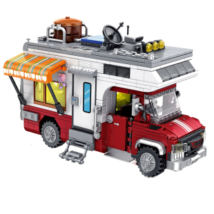 积木房车汽车露营豪华玩具高颜值拼装我的世界6到12岁越野