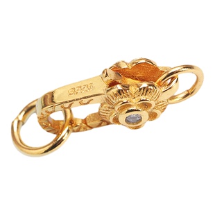 925银珍珠项链扣镶钻双开口8字扣项链手链连接扣配件diy挂钩环