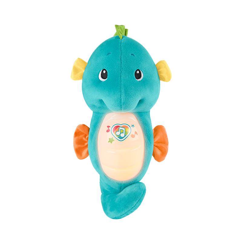 费雪新版声光安抚小海马宝宝音乐哄睡益智婴儿毛绒公仔玩具