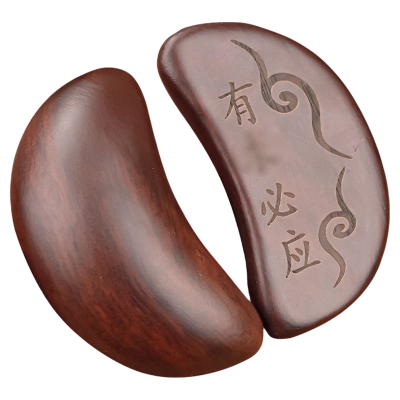 黑檀圣卦红檀拜拜阴阳杯羊角杯